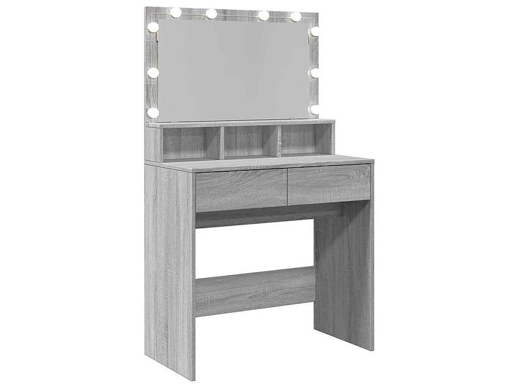 Kaptafel met LED 80x41x134,5 cm grijs sonoma eikenkleurig