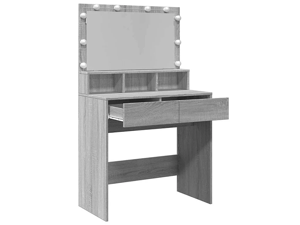 Kaptafel met LED 80x41x134,5 cm grijs sonoma eikenkleurig