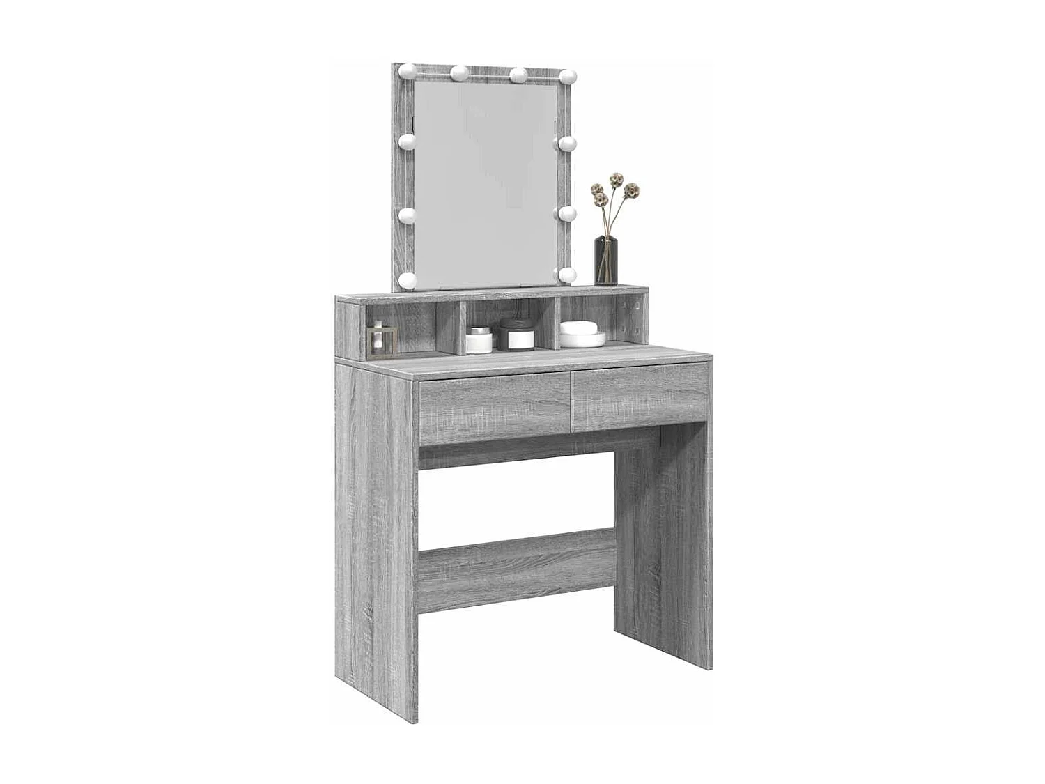 Coiffeuse avec LED sonoma gris 80x41x144,5 cm