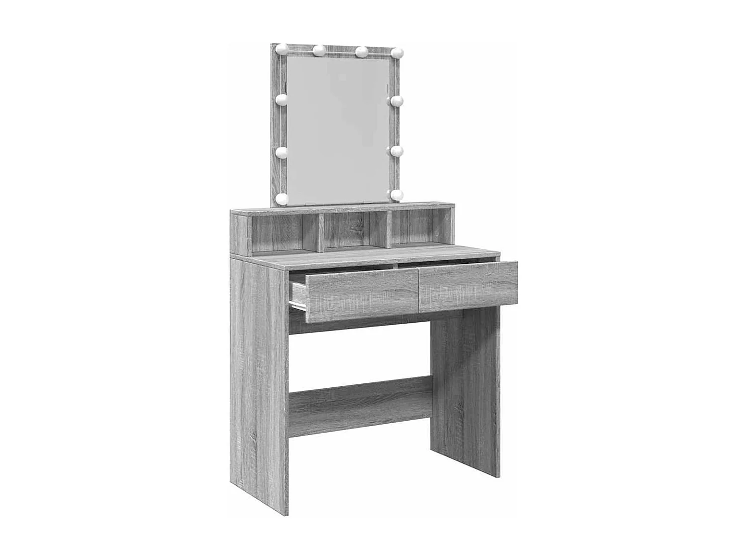 Coiffeuse avec LED sonoma gris 80x41x144,5 cm