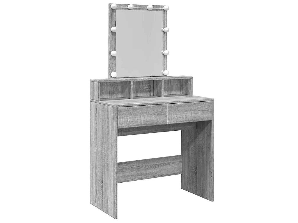 Schminktisch mit LED-Beleuchtung Grau Sonoma 80x41x144,5 cm
