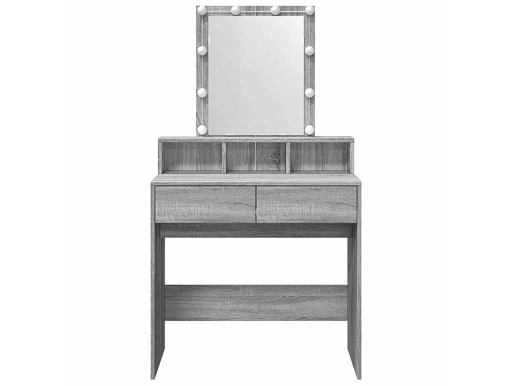 Schminktisch mit LED-Beleuchtung Grau Sonoma 80x41x144,5 cm