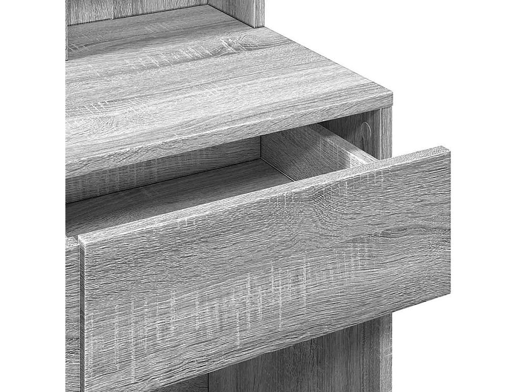 Coiffeuse avec LED sonoma gris 80x41x144,5 cm