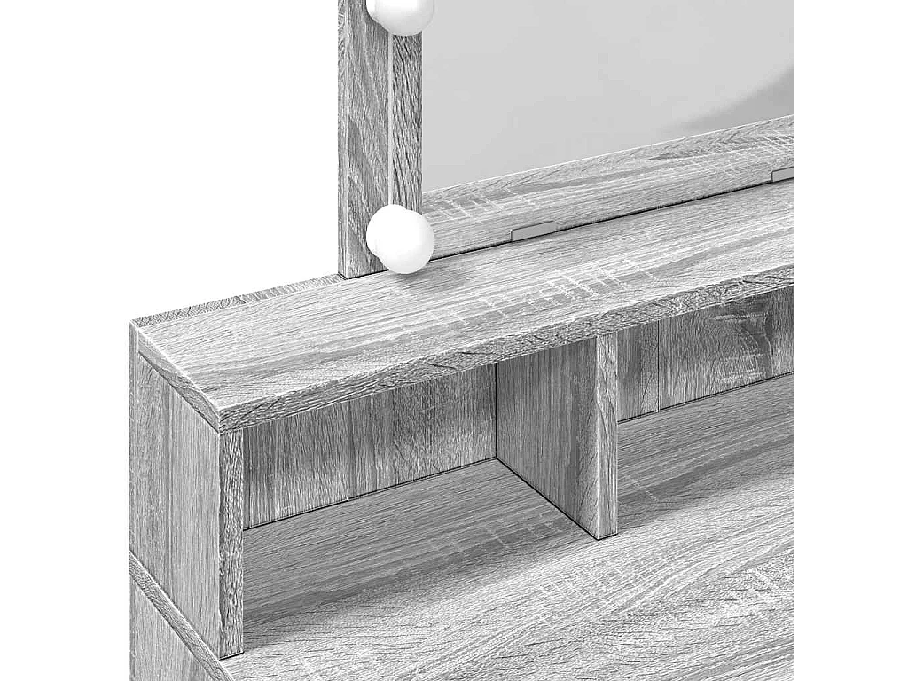 Coiffeuse avec LED sonoma gris 80x41x144,5 cm