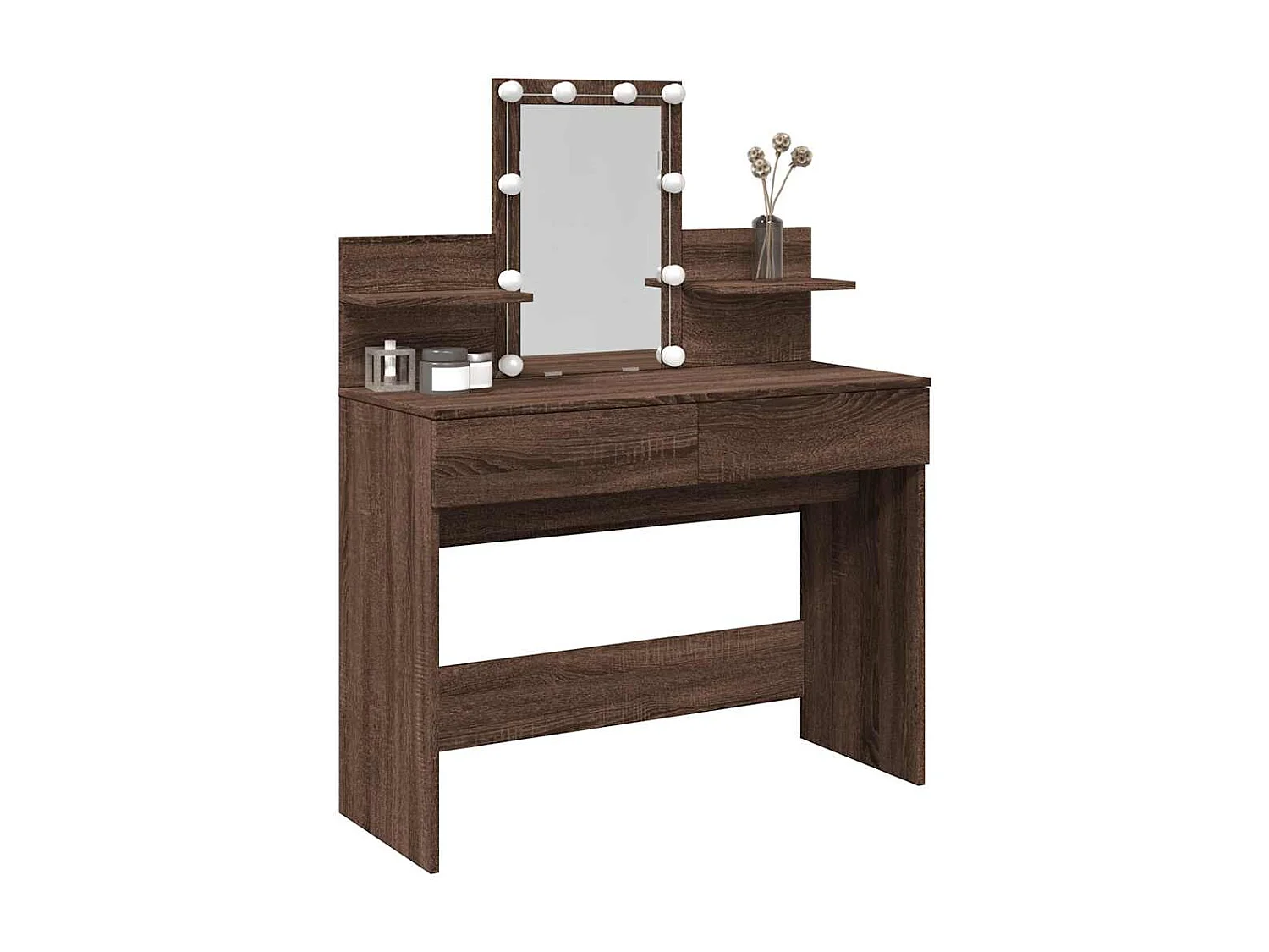 Coiffeuse avec LED chêne marron 100x40x130 cm