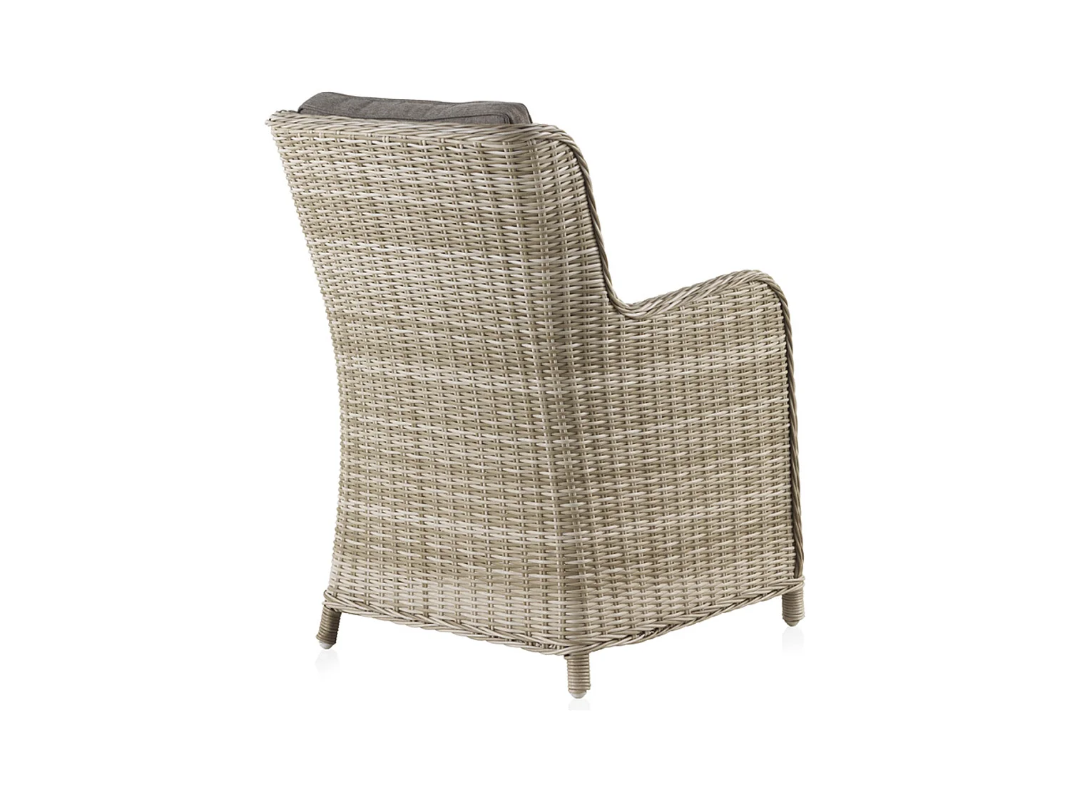Fauteuil en aluminium et fibre marron clair et coussins marron clair