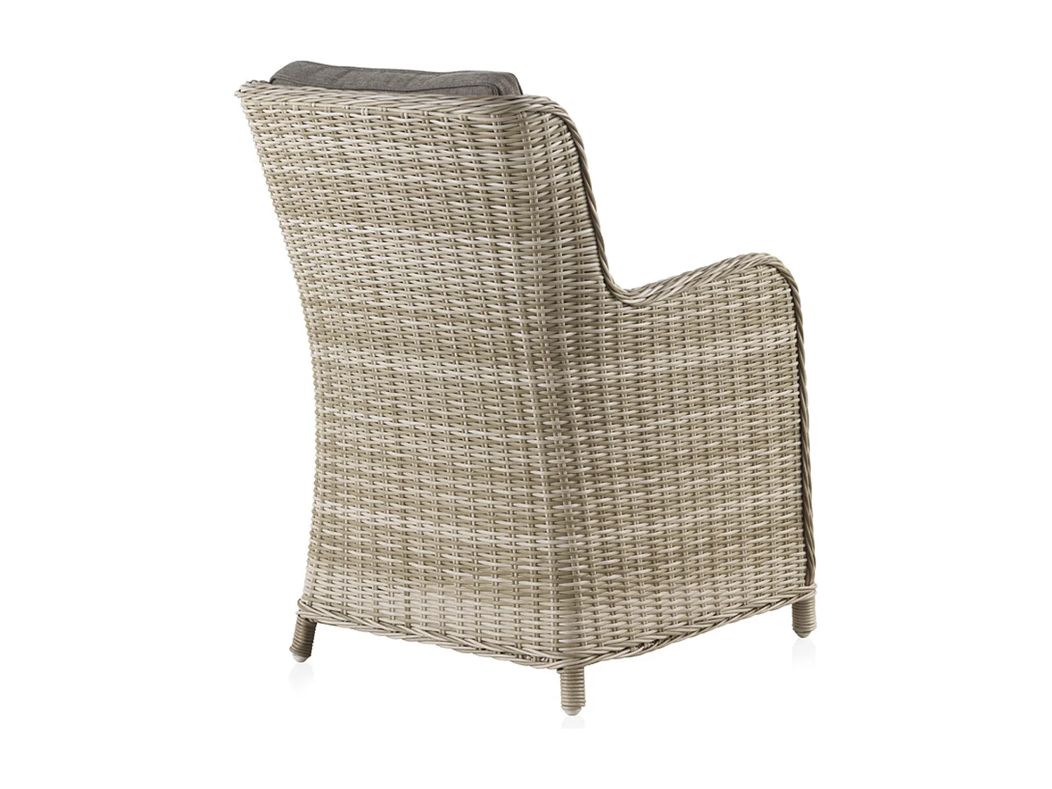 Fauteuil en aluminium et fibre marron clair avec coussins marron clair