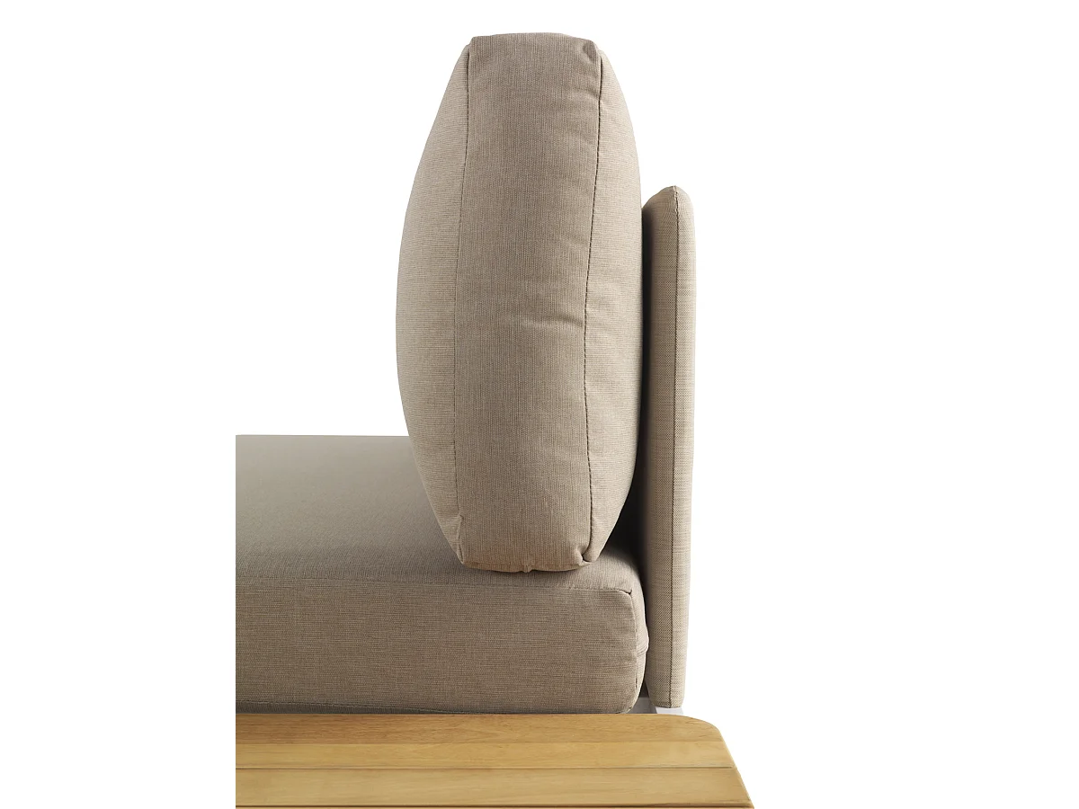 Salon 4 pièces en aluminium blanc avec coussins marron clair