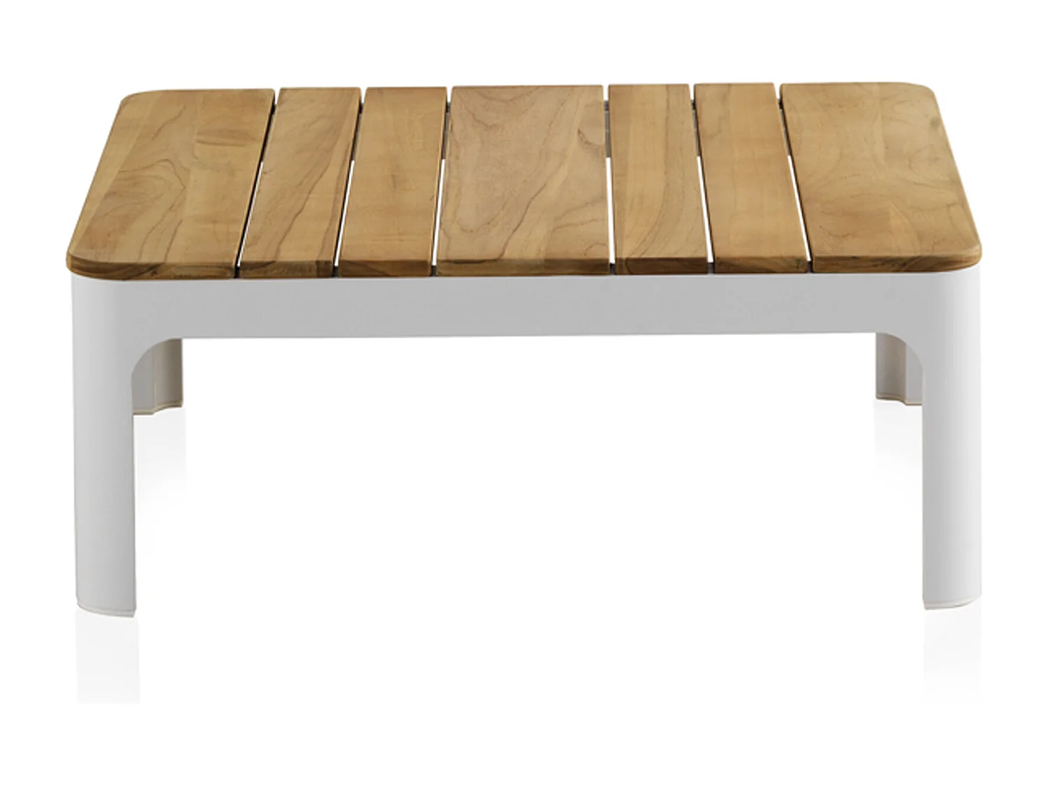 Poltrona 4 pezzi in alluminio bianco con cuscini marrone chiaro