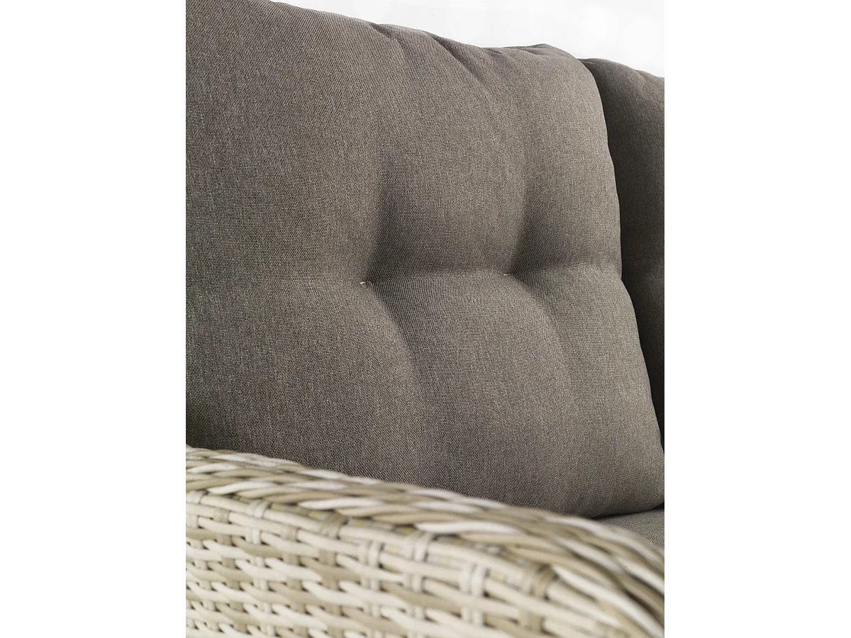 Salon 4 pièces fibre synthétique marron avec coussins marrons