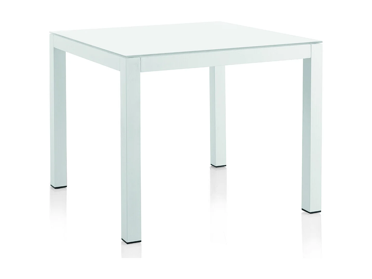 Weißer Aluminiumtisch 90x90