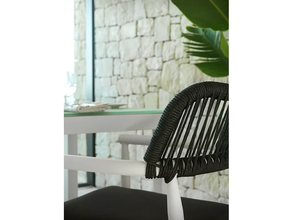 Weißer Aluminiumtisch 90x90