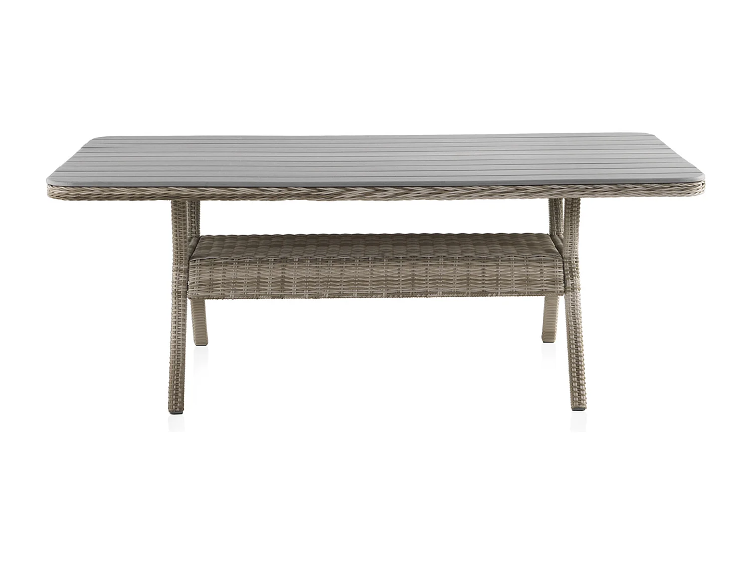 Table en aluminium marron avec plateau en fibre grise 200X100 cm