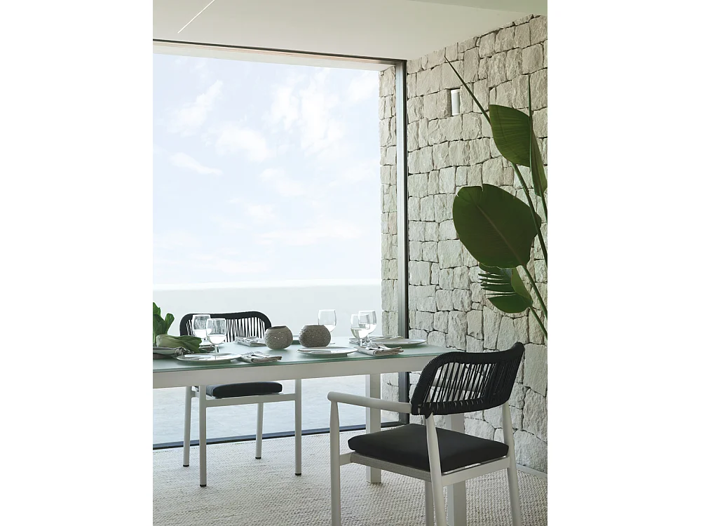 Weißer Aluminiumtisch 180x100