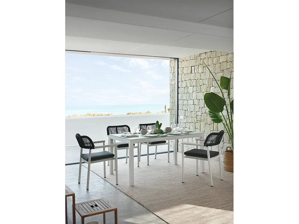 Weißer Aluminiumtisch 180x100