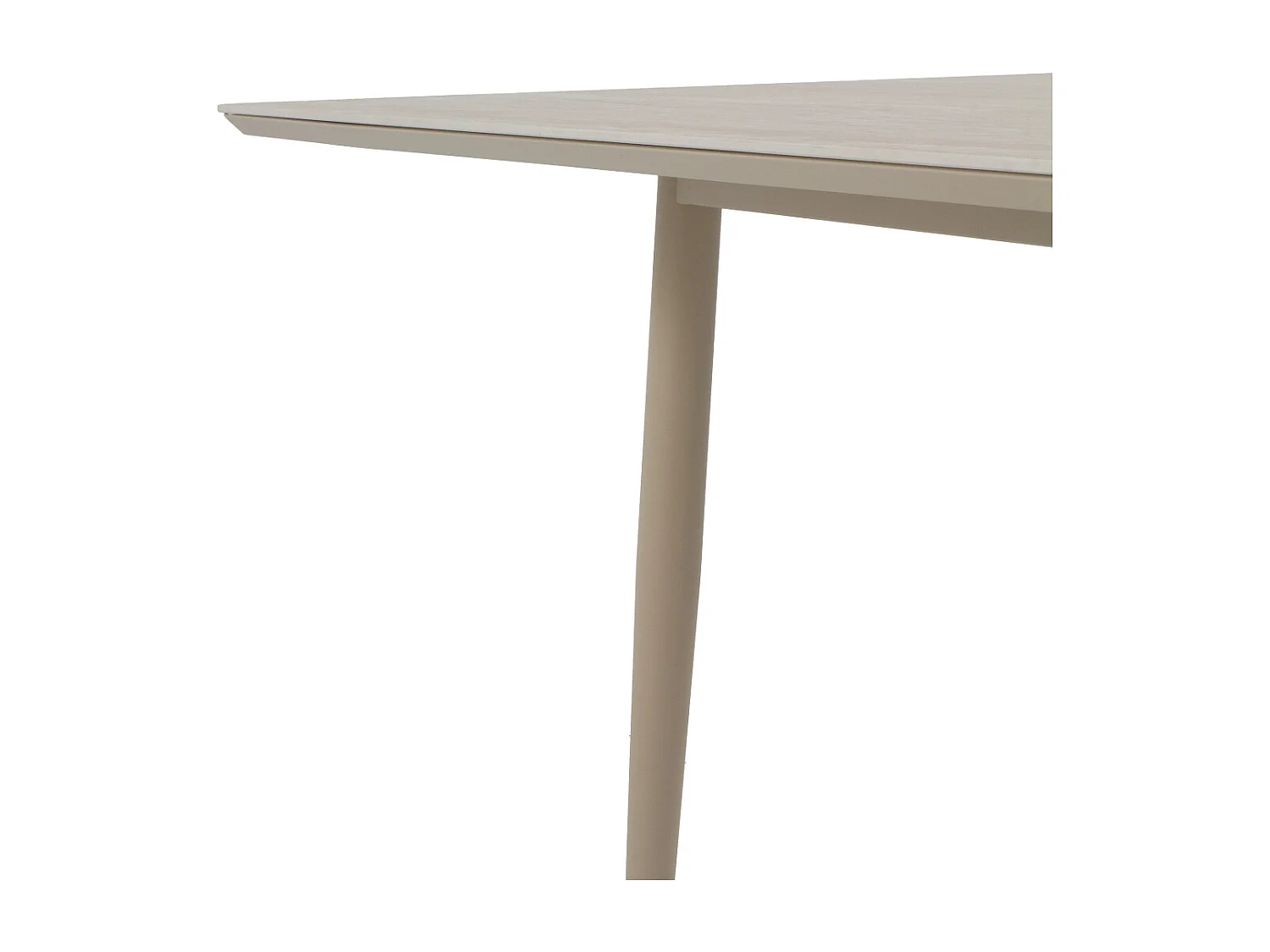 Table rectangulaire en aluminium avec plateau en céramique travertin