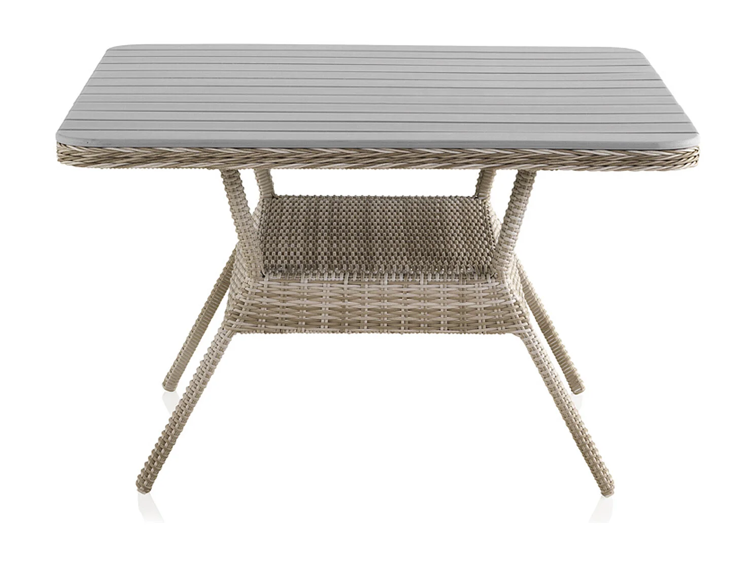 Mesa de fibra de alumínio castanha com painel de fibras cinzento 120X120 cm