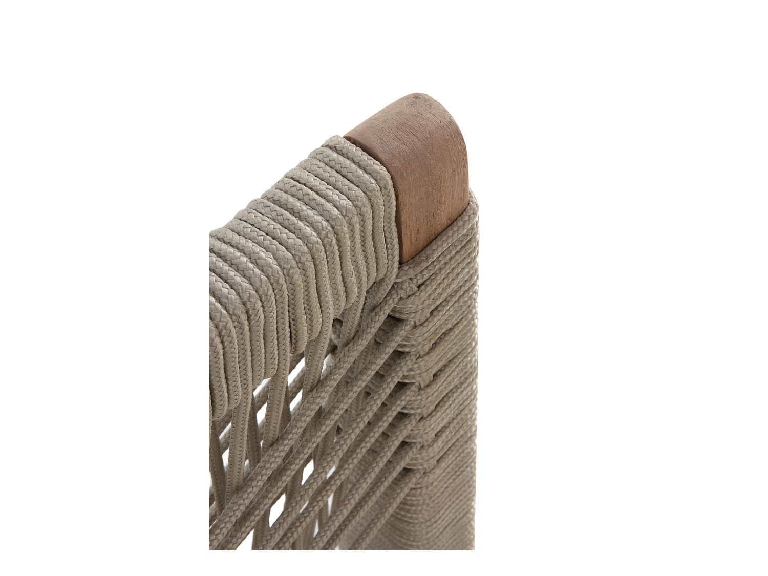Lot de 4 chaises en acacia taupe et tressage de corde