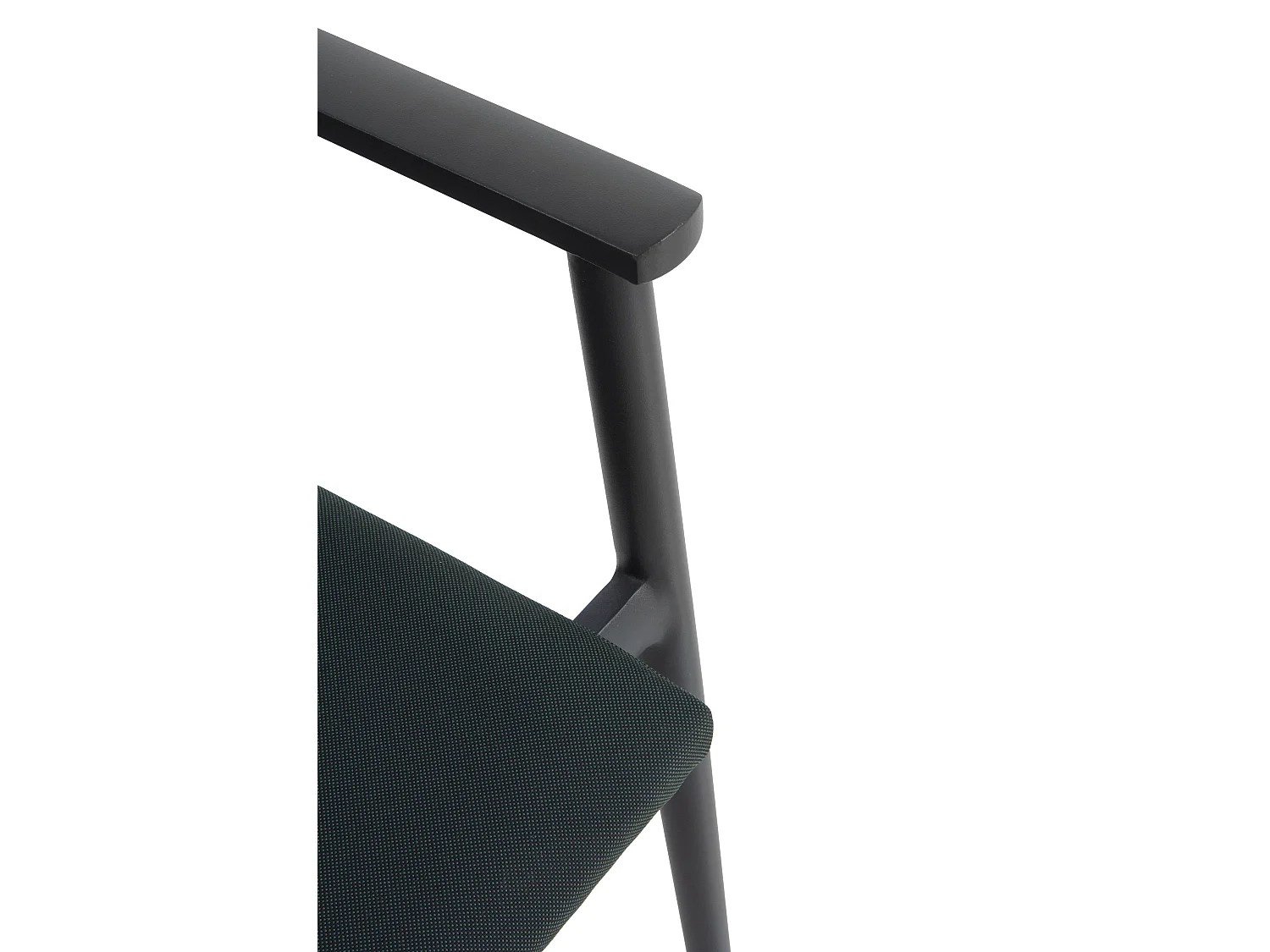 Lot de 4 fauteuils en aluminium gris foncé avec coussins vert noirâtre