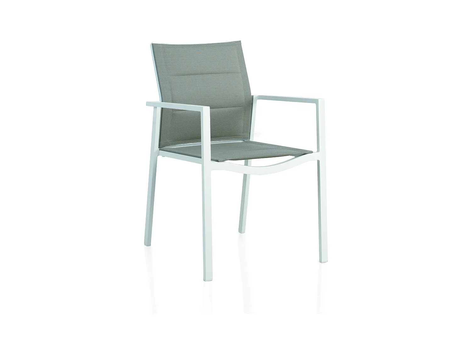 4er Set Sessel aus weiß Aluminium