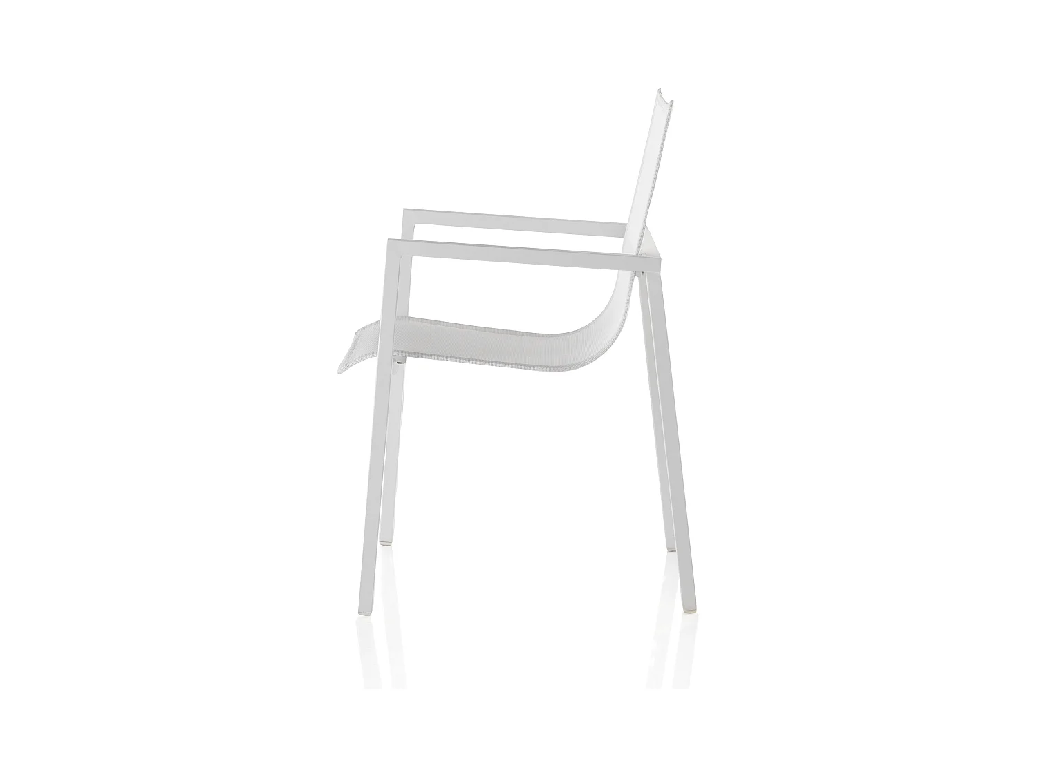 Lote de 4 sillones de aluminio plastificado blanco