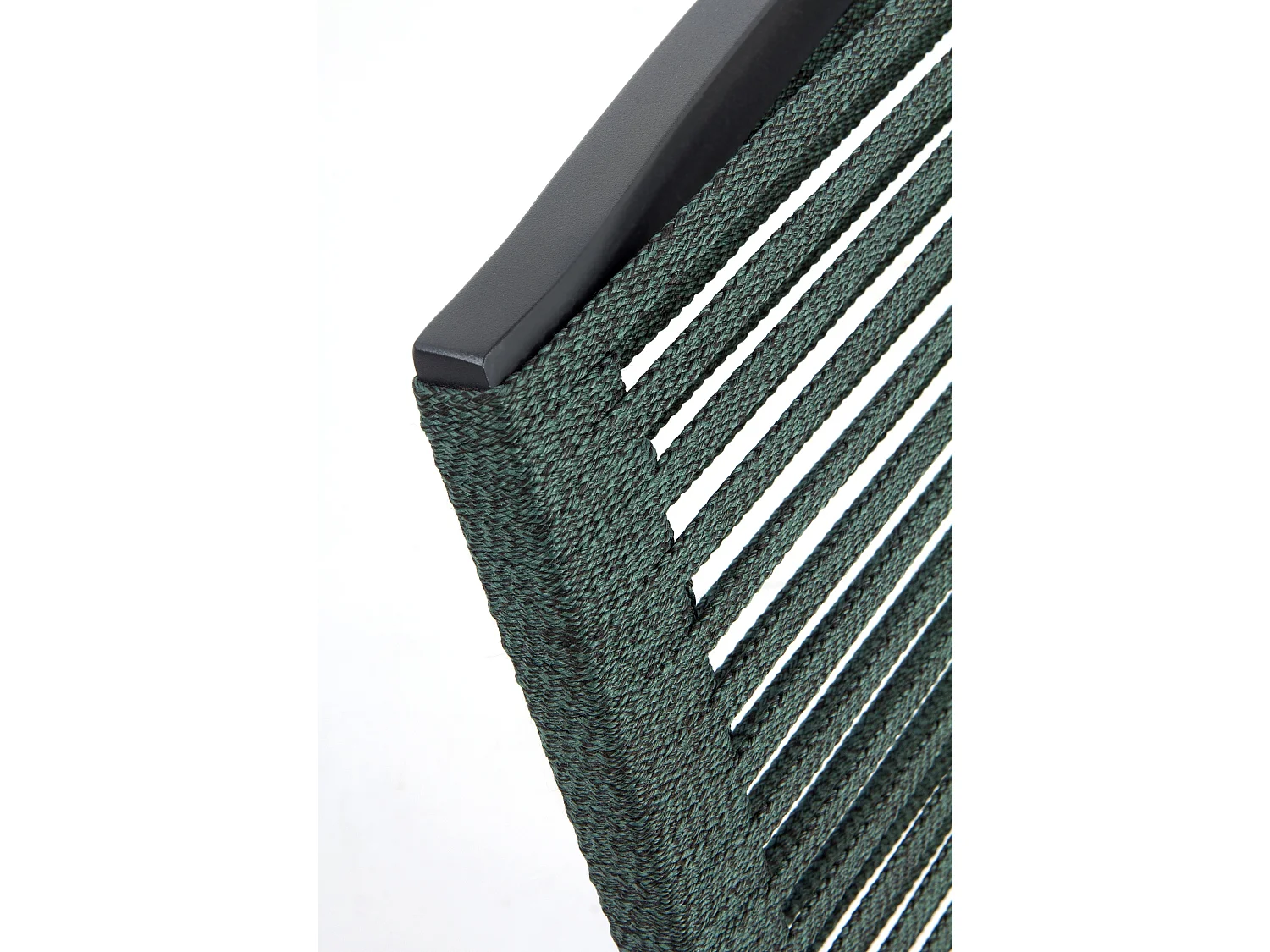 Set di 4 poltrone in alluminio grigio con supporto in corda verde