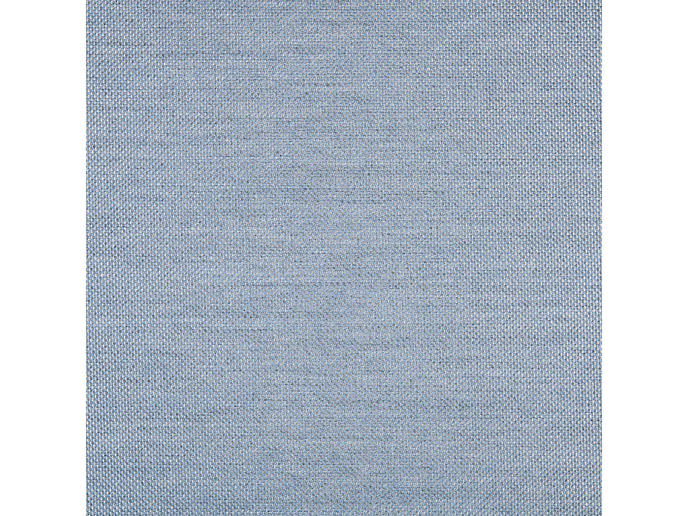 Set di 4 poltrone in alluminio e fibra bianca con cuscini blu