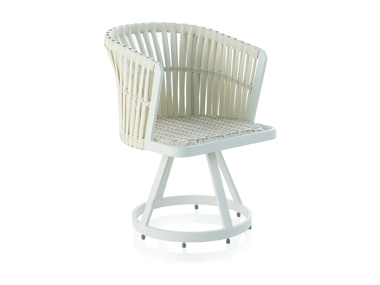 4er Set Sesseln mit rundem Fuß aus Aluminium und Fasern