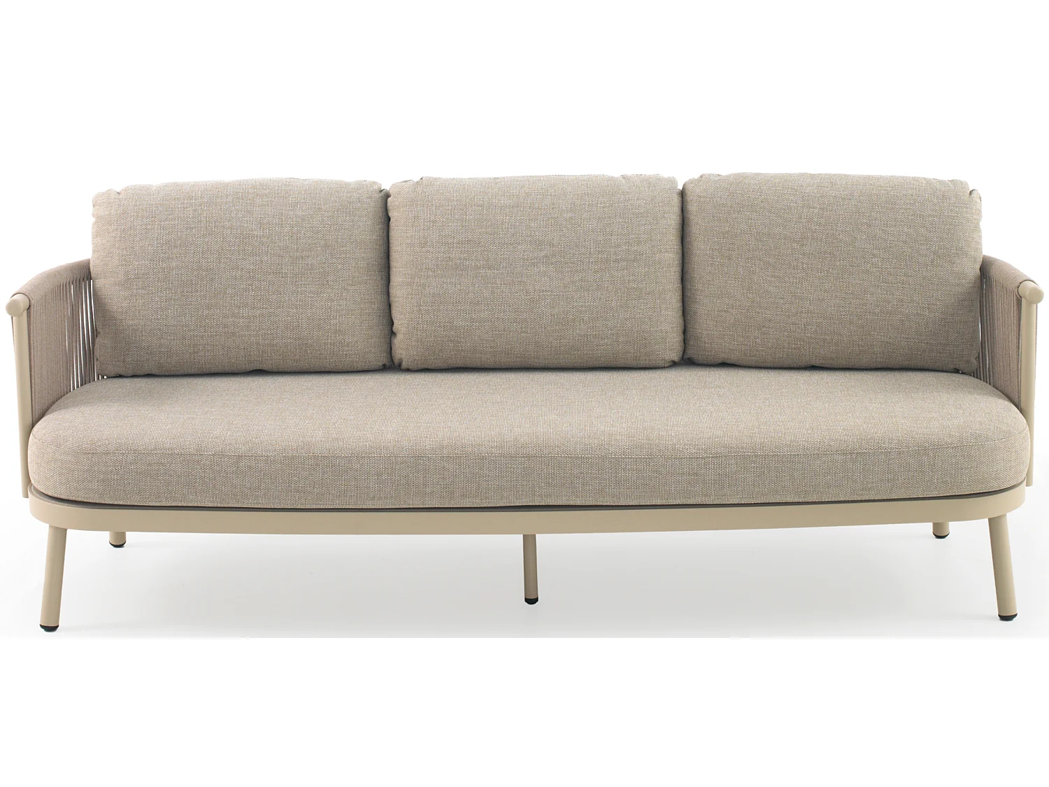 Canapé en aluminium tissé avec corde couleur sable