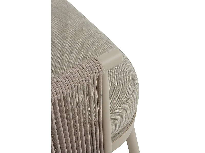 Canapé en aluminium tissé avec corde couleur sable