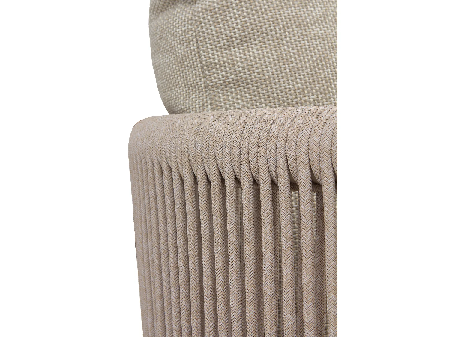 Canapé en aluminium tissé avec corde couleur sable