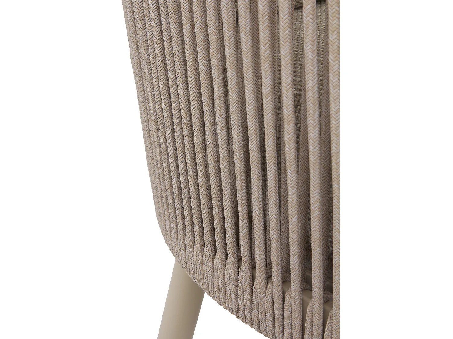 Canapé en aluminium tissé avec corde couleur sable