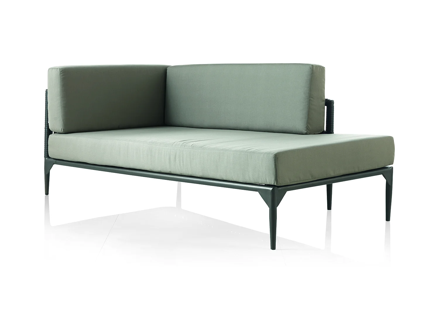 Chaiselongue aus Aluminium und Kunstfasern in Braun