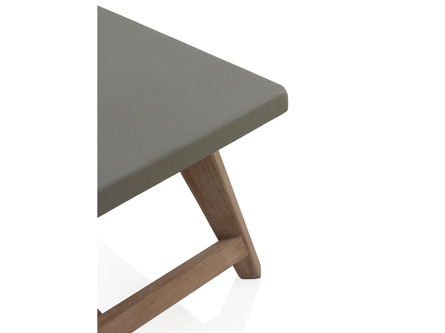 Couchtisch aus Akazienholz und Zementplatte hellgrau  70x120 cm