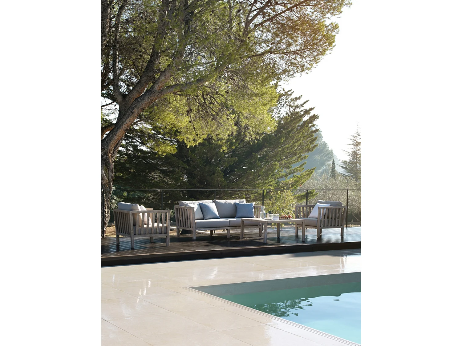 Mesa de centro de acacia 90x90 cm