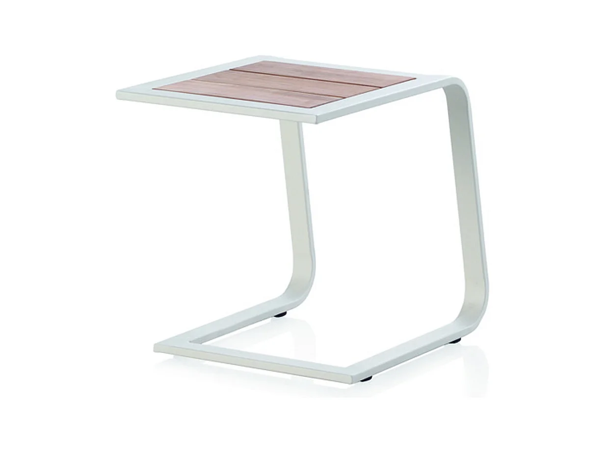 Table d'appoint de chaise longue en aluminium blanc