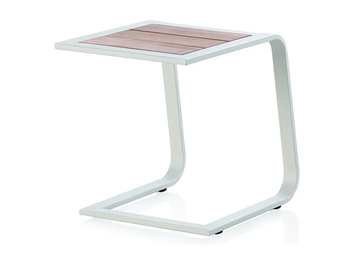 Table d'appoint chaise longue en aluminium blanc