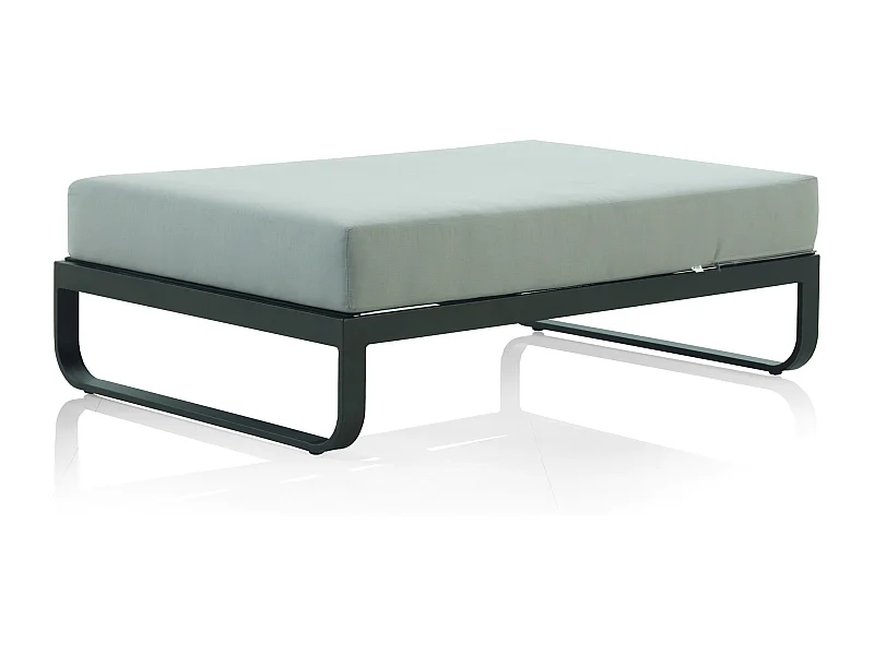 Puff marrón con cojín gris