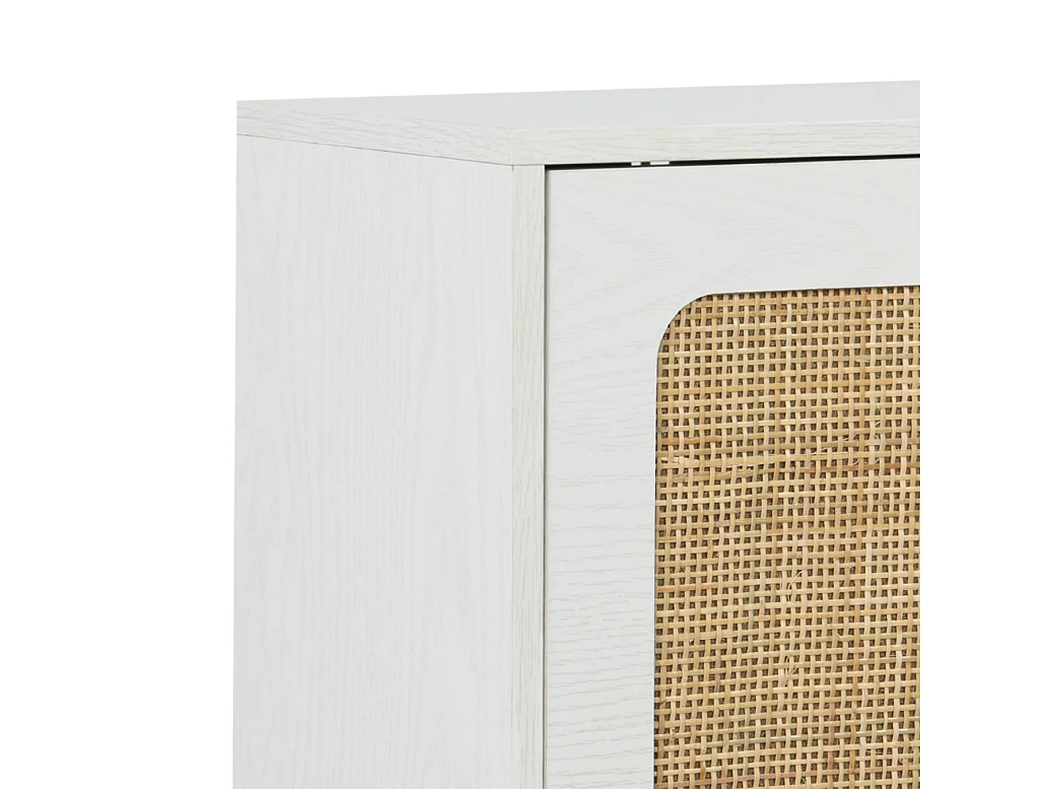 Scarpiera con intreccio 3 cassetti, bianco sporco