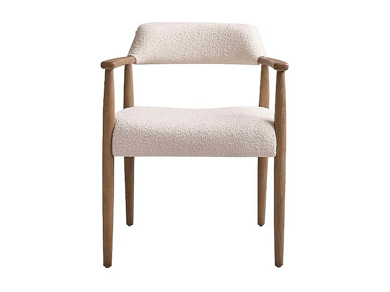 Silla de madera de roble maciza y tela de rizo