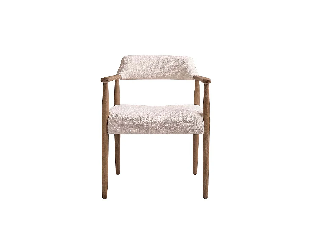 Silla de roble macizo y tejido bouclette
