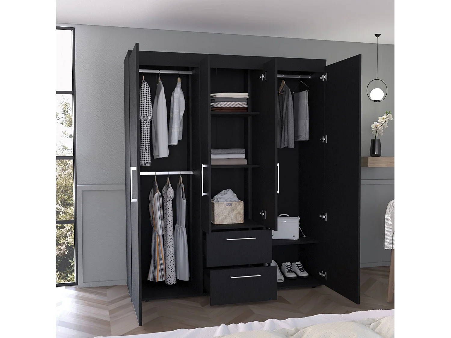 TUHOME CONCEPT Armadio Bariloche da 150 cm, wengé