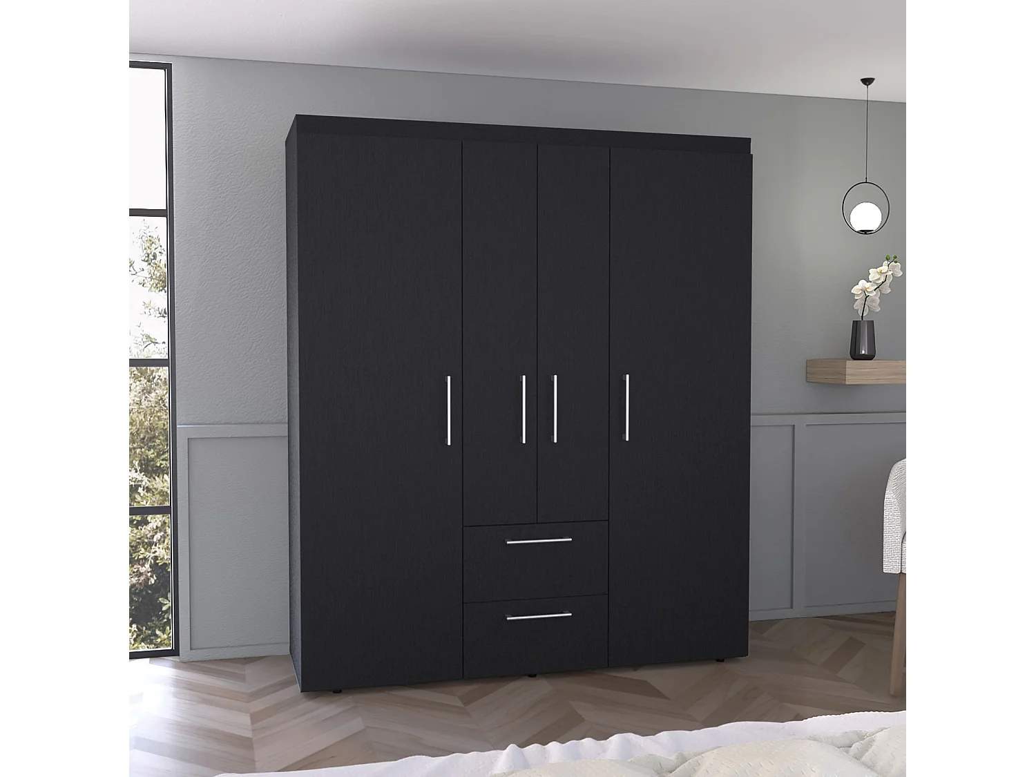 TUHOME CONCEPT Armadio Bariloche da 150 cm, wengé