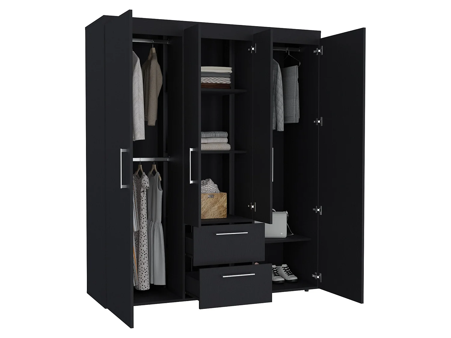 TUHOME CONCEPT Armadio Bariloche da 150 cm, wengé