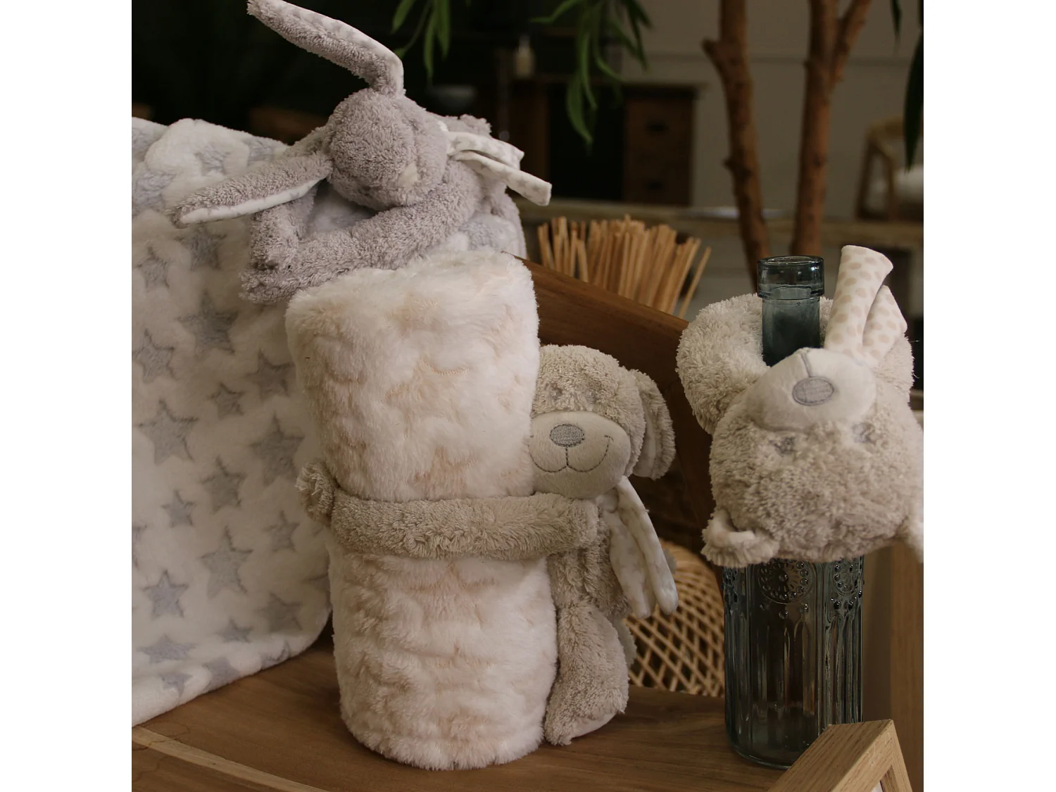 Manta de peluche con diseño de perro 100 x 75 cm