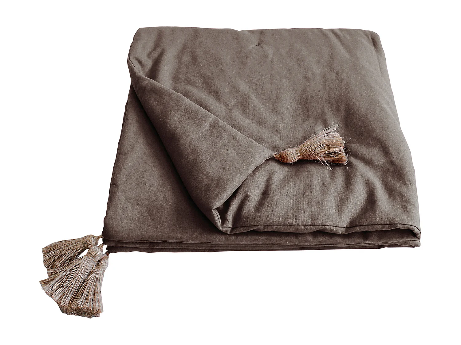 Edredon Panama avec pompons en jute