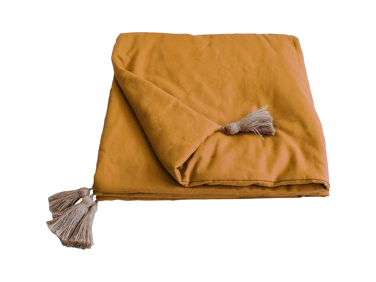 Edredon Panama avec pompons en jute