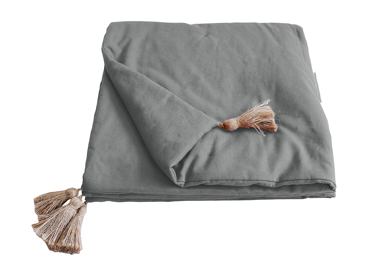 Edredon Panama avec pompons en jute