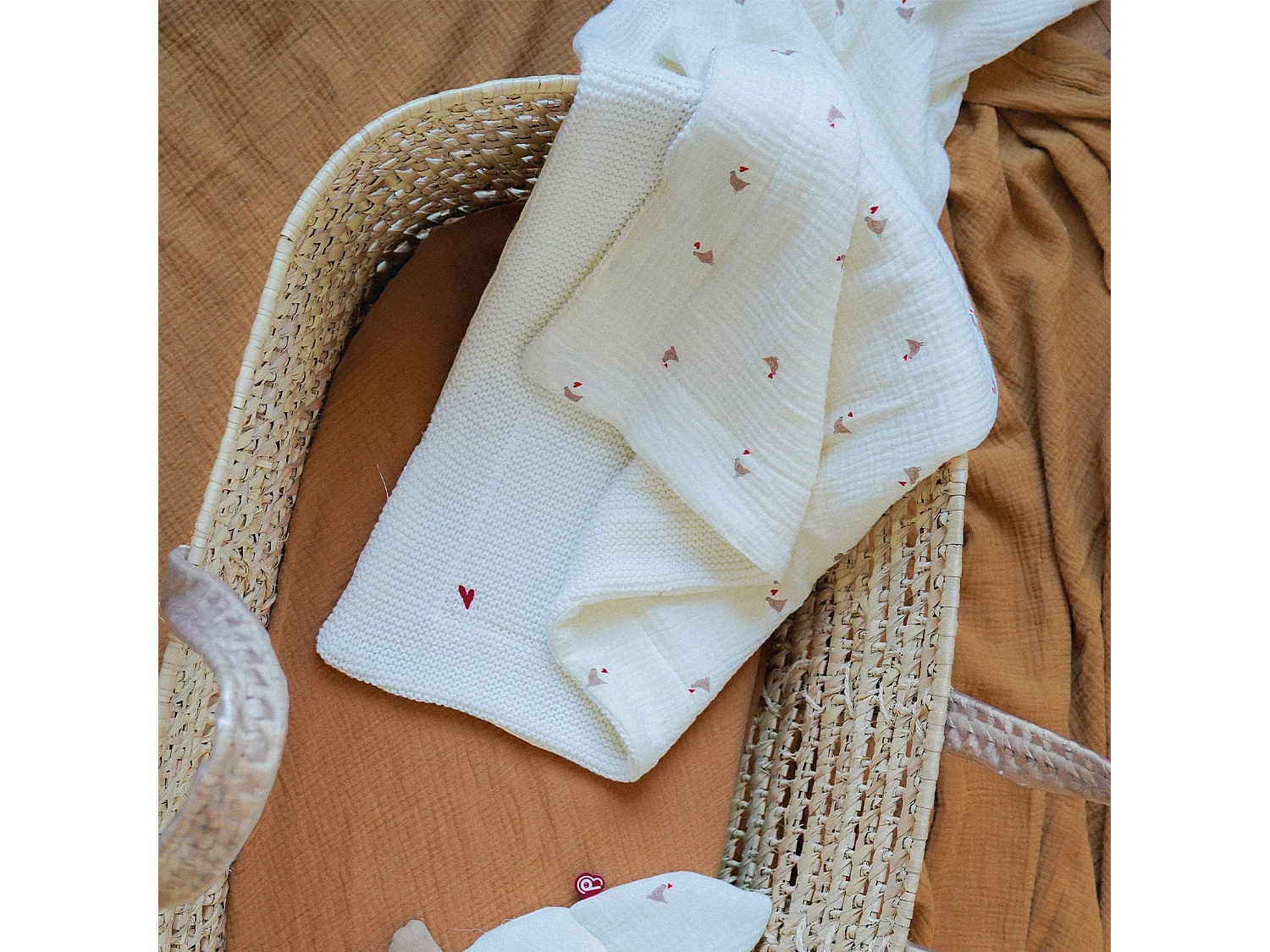 Couverture réversible Love pour bébé