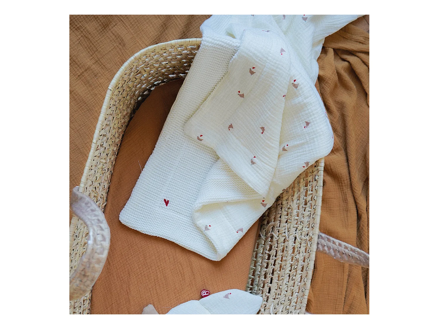 Couverture réversible Love pour bébé